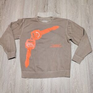 Post Malone 2023 Austin Tour Sweatshirt Mens L Tan Orange Keys Concert Merch